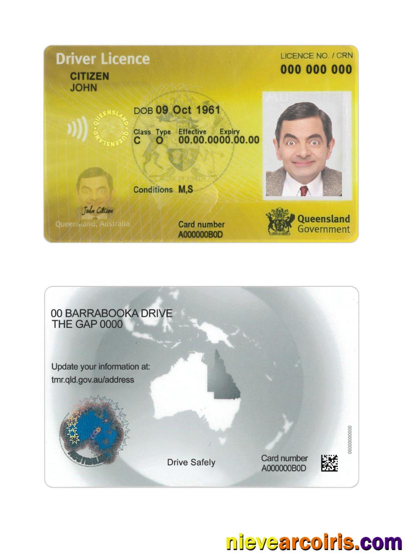Australia Queensland driving license new version